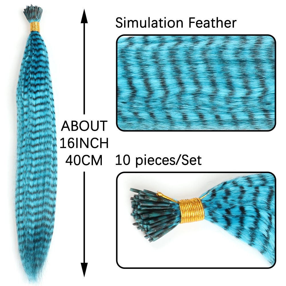 Feather Hair Extension Tip Rainbow Synthetic Hairpiece Fake Feather Hair For Women Kids Styling Or 1