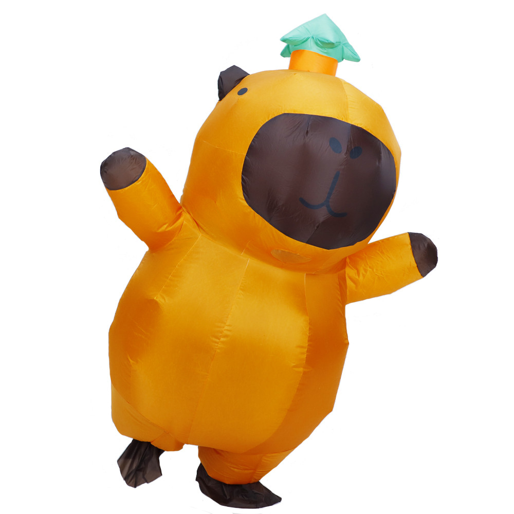Inflatable Capybara Mascot Costume Cartoon Animal Fancy Dress, Halloween Carnival Cosplay Inflated Garment for Funny