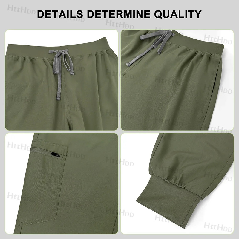 Medical Scrubs Jogger Set for Women & Men, Doctor Nurse Uniform Shirt & Pants, Hospital Workwear, Operating Room