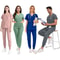 Unisex Lightweight Medical Scrub Set, Anti-Wrinkle Breathable Jogger Nursing Uniform for Men & Women Surgical Clinical