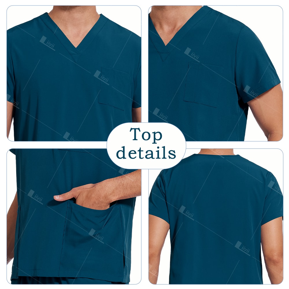 Unisex Lightweight Medical Scrub Set, Anti-Wrinkle Breathable Jogger Nursing Uniform for Men & Women Surgical Clinical