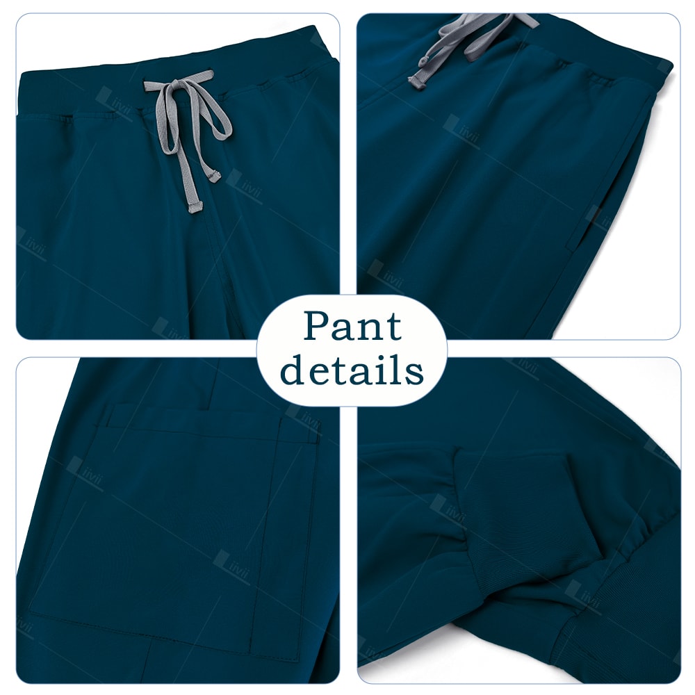 Unisex Lightweight Medical Scrub Set, Anti-Wrinkle Breathable Jogger Nursing Uniform for Men & Women Surgical Clinical