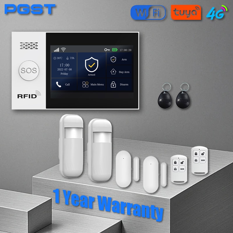 Tuya Smart Life 4G Home Alarm Security System Kit WiFi AlexaReady With Door Motion Sensor Protecti 0