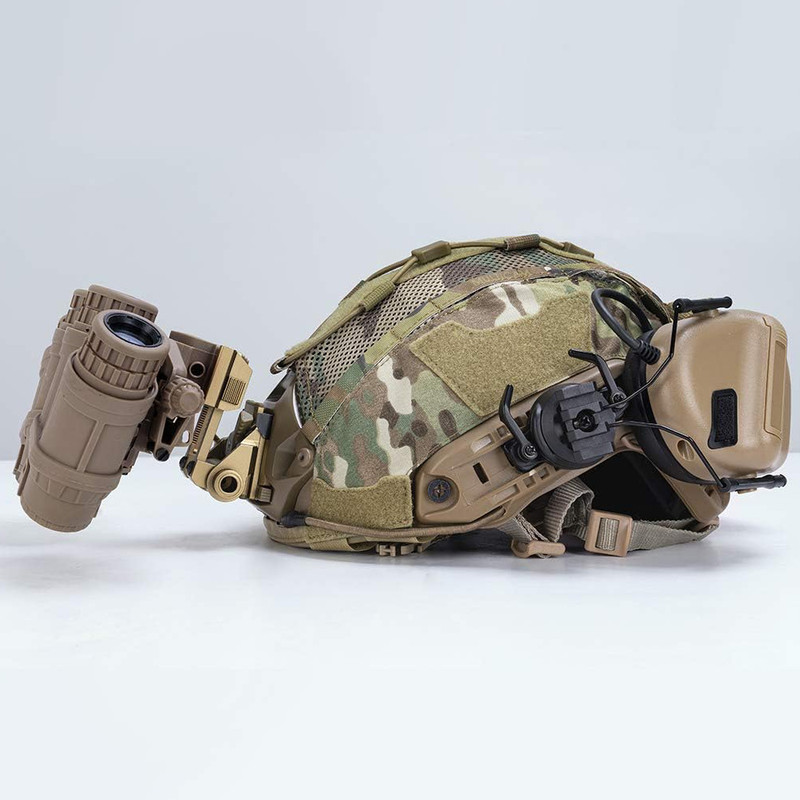 Airsoft Tactical Helmet Cover for MH PJ BJ Fast OPS Core, Camouflage Military Cloth Shell with Adjustable Elastic Cord
