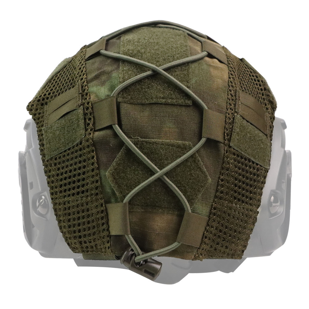 Airsoft Tactical Helmet Cover for MH PJ BJ Fast OPS Core, Camouflage Military Cloth Shell with Adjustable Elastic Cord