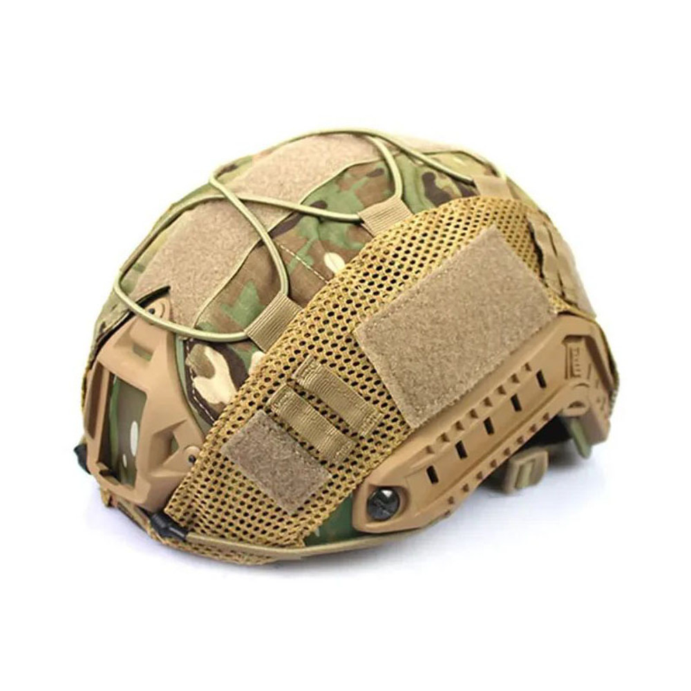 Airsoft Tactical Helmet Cover for MH PJ BJ Fast OPS Core, Camouflage Military Cloth Shell with Adjustable Elastic Cord