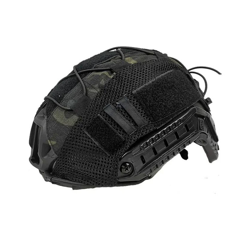 Airsoft Tactical Helmet Cover for MH PJ BJ Fast OPS Core, Camouflage Military Cloth Shell with Adjustable Elastic Cord
