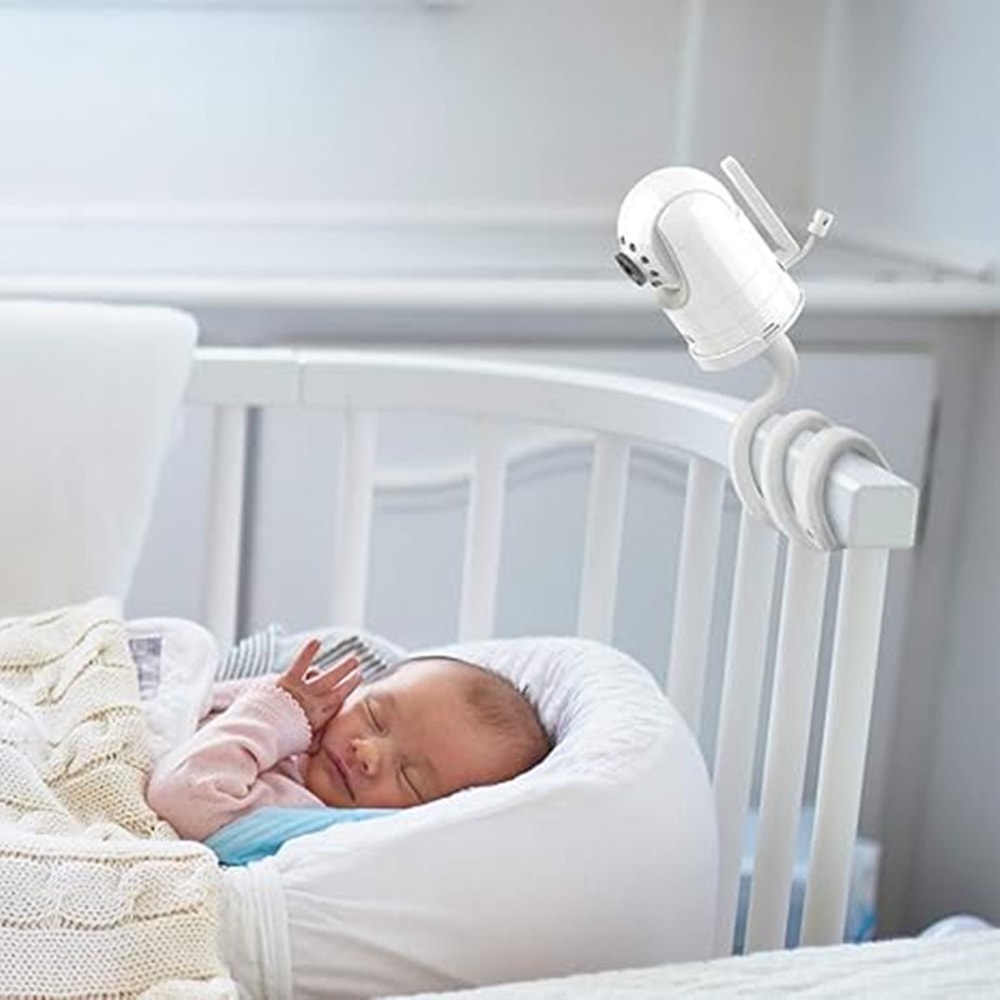 Adjustable Baby Monitor Camera Holder Stand, Flexible Silica Gel Wall Mount Cradle Bracket, Hole-Free Twist Hose