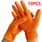 Heavy Duty Orange Nitrile Gloves 8Mil – Industrial Disposable Gloves with Diamond Grip for Mechanics & Safety Work