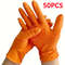 Heavy Duty Orange Nitrile Gloves 8Mil – Industrial Disposable Gloves with Diamond Grip for Mechanics & Safety Work