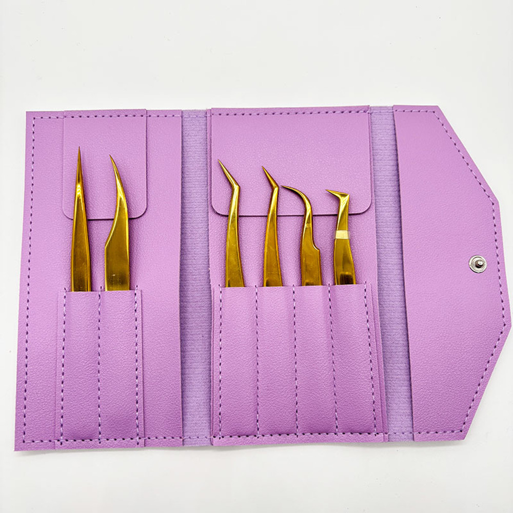 6PCS False Eyelash Tweezers Set for Fake Fan Lashes Extensions – Eyebrow Planting Clip, Eyelash Tongs, Makeup Nail Tools