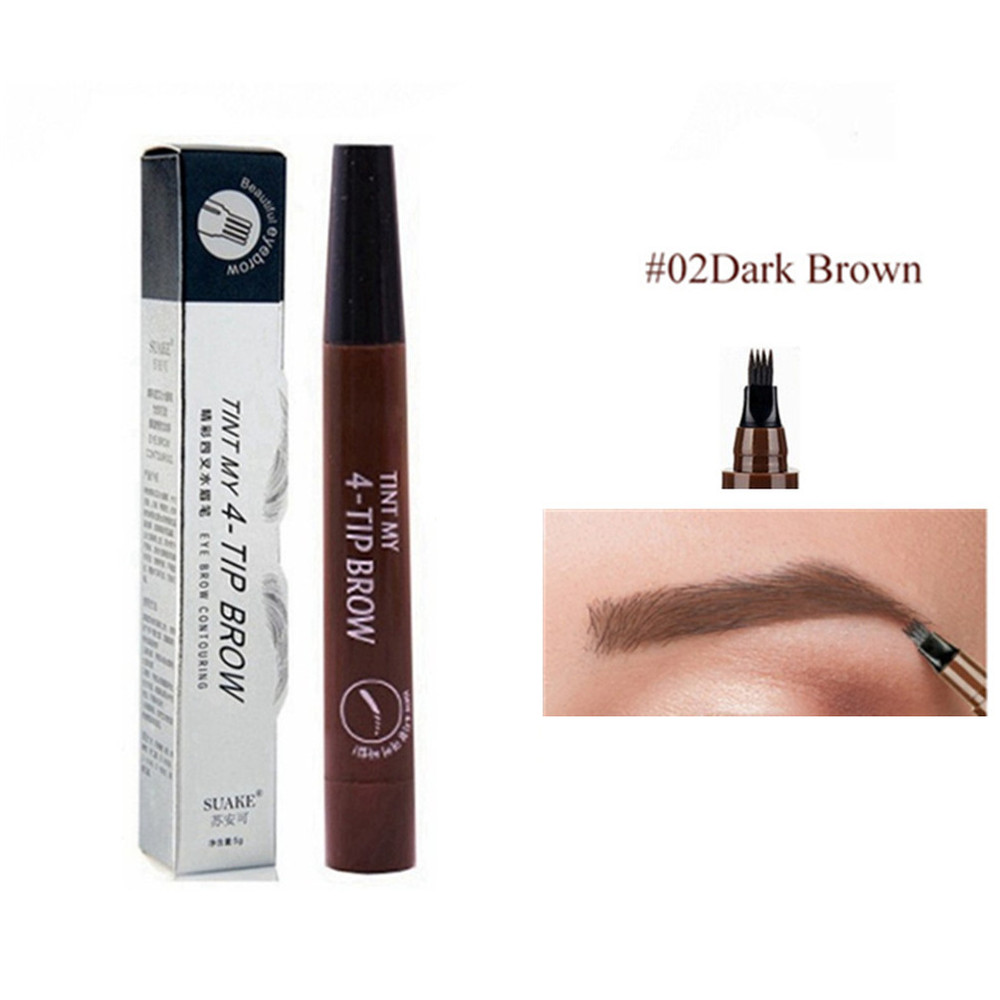 4D Microblading Eyebrow Pen – 4 Forks Tip Waterproof Eyebrow Tattoo Pencil, Long-Lasting Fine Sketch Liquid Brow Makeup