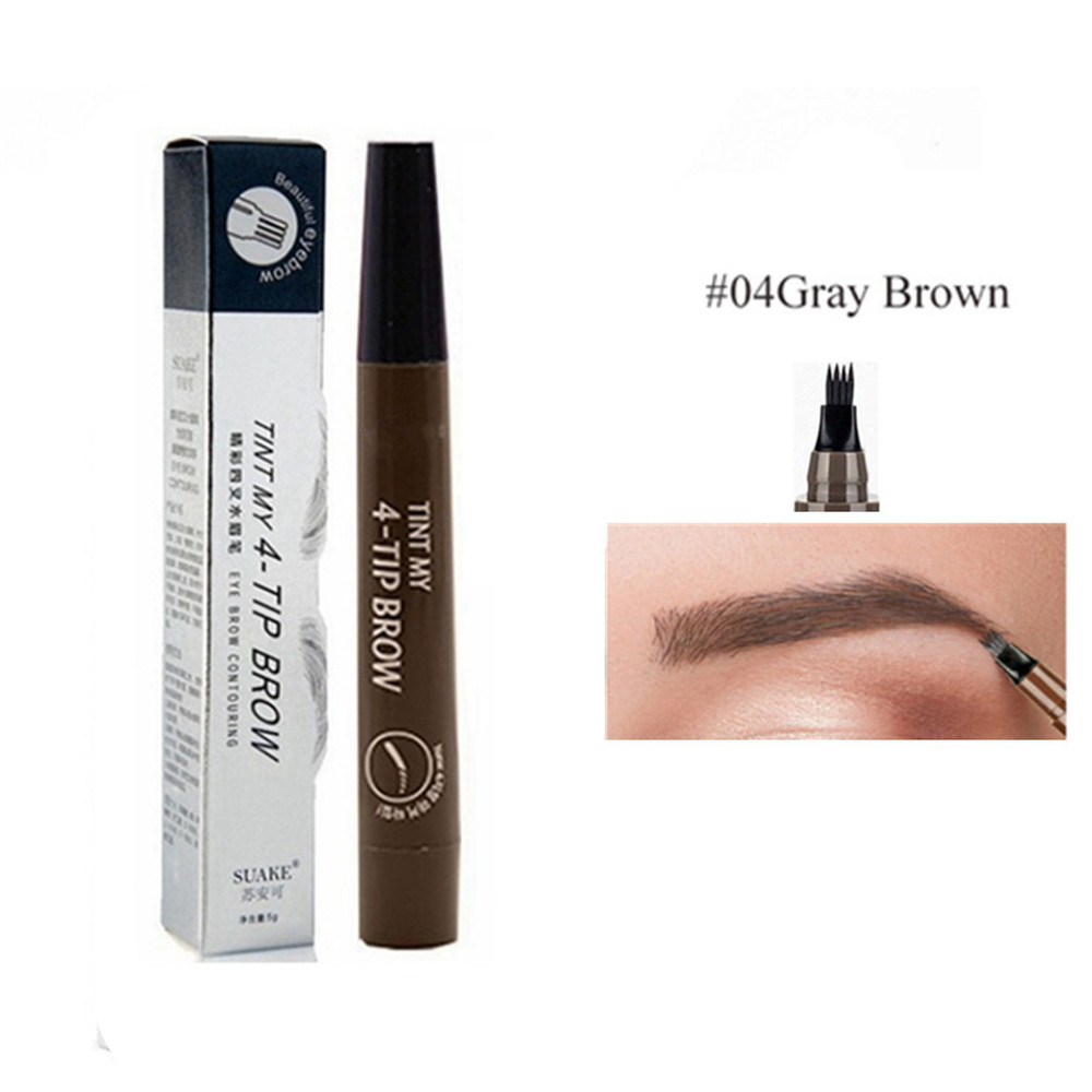 4D Microblading Eyebrow Pen – 4 Forks Tip Waterproof Eyebrow Tattoo Pencil, Long-Lasting Fine Sketch Liquid Brow Makeup