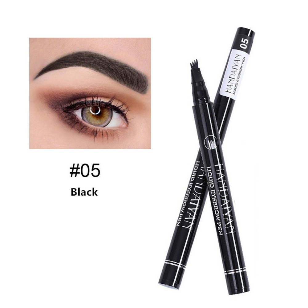 4D Microblading Eyebrow Pen – 4 Forks Tip Waterproof Eyebrow Tattoo Pencil, Long-Lasting Fine Sketch Liquid Brow Makeup