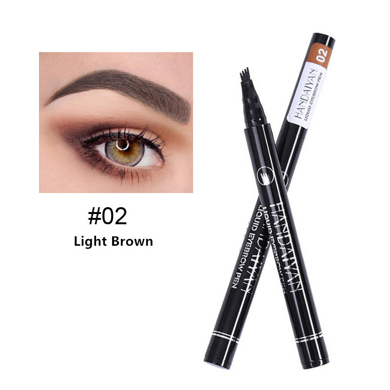 4D Microblading Eyebrow Pen – 4 Forks Tip Waterproof Eyebrow Tattoo Pencil, Long-Lasting Fine Sketch Liquid Brow Makeup