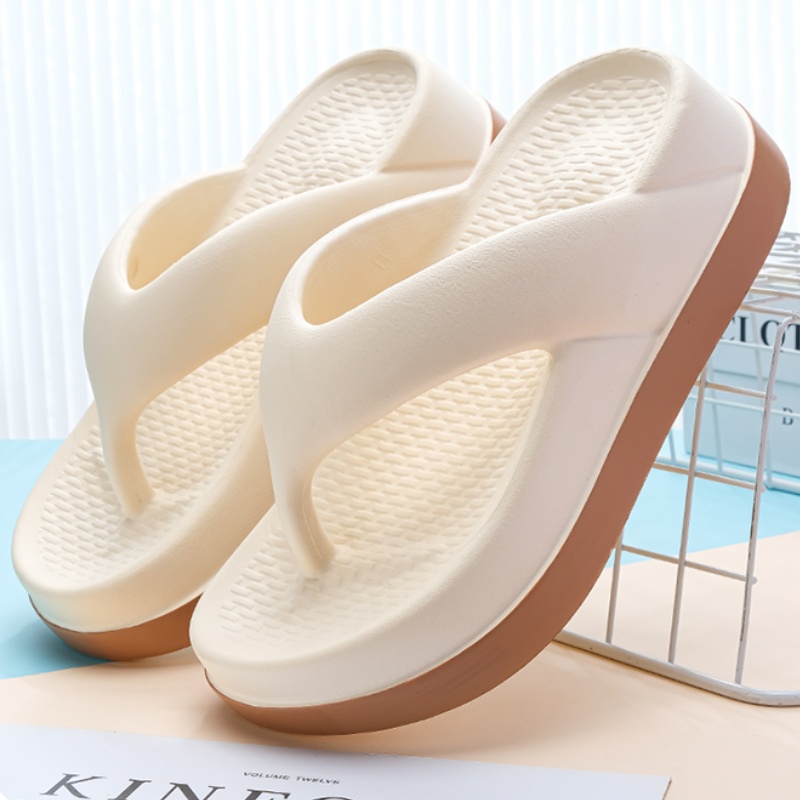 Women Flip Flops, Popular Design Casual Platform Sandals, Non-Slip Outdoor Slippers with High Elastic Support
