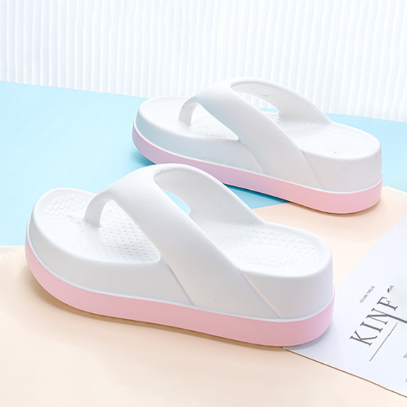 Women Flip Flops, Popular Design Casual Platform Sandals, Non-Slip Outdoor Slippers with High Elastic Support