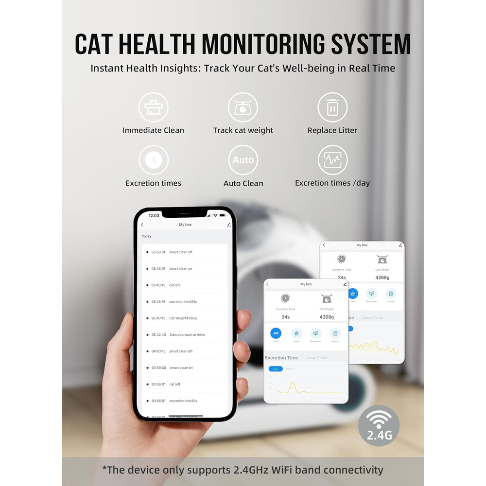 Tonepie 65L Automatic Smart Cat Litter Box – Self-Cleaning, Fully Enclosed Pet Toilet with App Control
