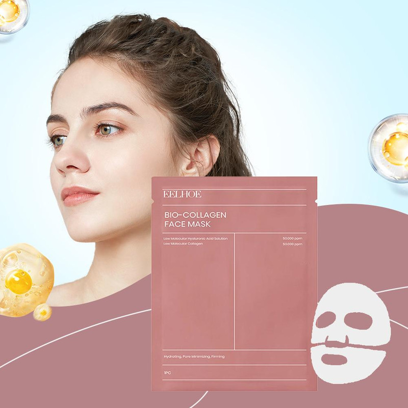1/5/10PCs Bio Collagen Face Mask Deep Hydrating Overnight Mask for Wrinkle Reduction, Pore Shrinking & Brightening Skin