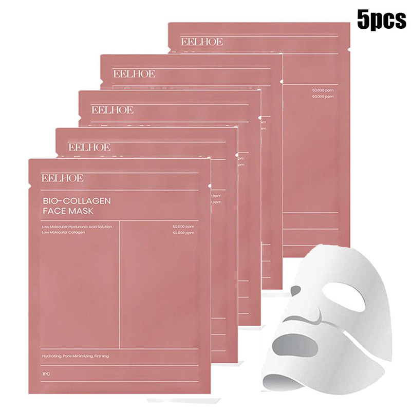 1/5/10PCs Bio Collagen Face Mask Deep Hydrating Overnight Mask for Wrinkle Reduction, Pore Shrinking & Brightening Skin