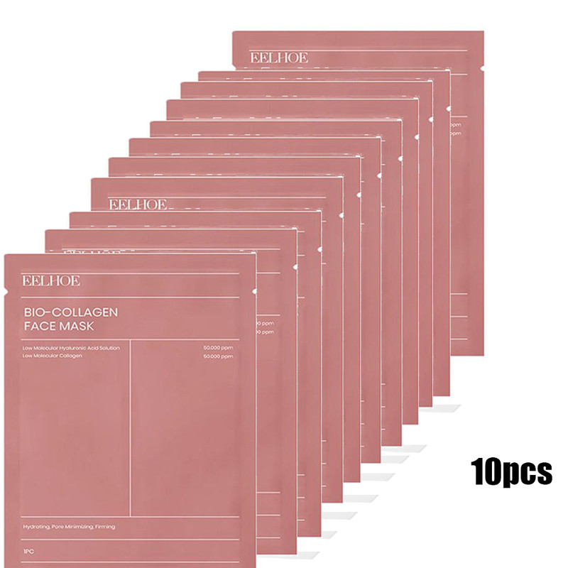 1/5/10PCs Bio Collagen Face Mask Deep Hydrating Overnight Mask for Wrinkle Reduction, Pore Shrinking & Brightening Skin