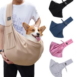 comfortable dog bag – pet crossbody shoulder bag for outdoor travel, portable cat & puppy sling carrier – hands-free pet