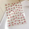 1 Piece Kawaii Red Cherry Bow Nail Stickers 5D Cute Fruit Design Adhesive Decorative Stickers for High-Quality Nail Art