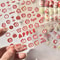 1 Piece Kawaii Red Cherry Bow Nail Stickers 5D Cute Fruit Design Adhesive Decorative Stickers for High-Quality Nail Art