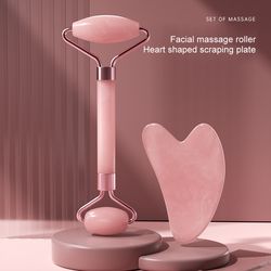 dual-ended resin facial massage roller for face, neck & eyes – gua sha scraping board for skincare, wrinkle reduction &