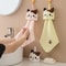 Cute Cartoon Cat Hand Towel, Thickened Coral Velvet Cloths for Kitchen, Bathroom & Home, Quick-Drying Cleaning Cloths
