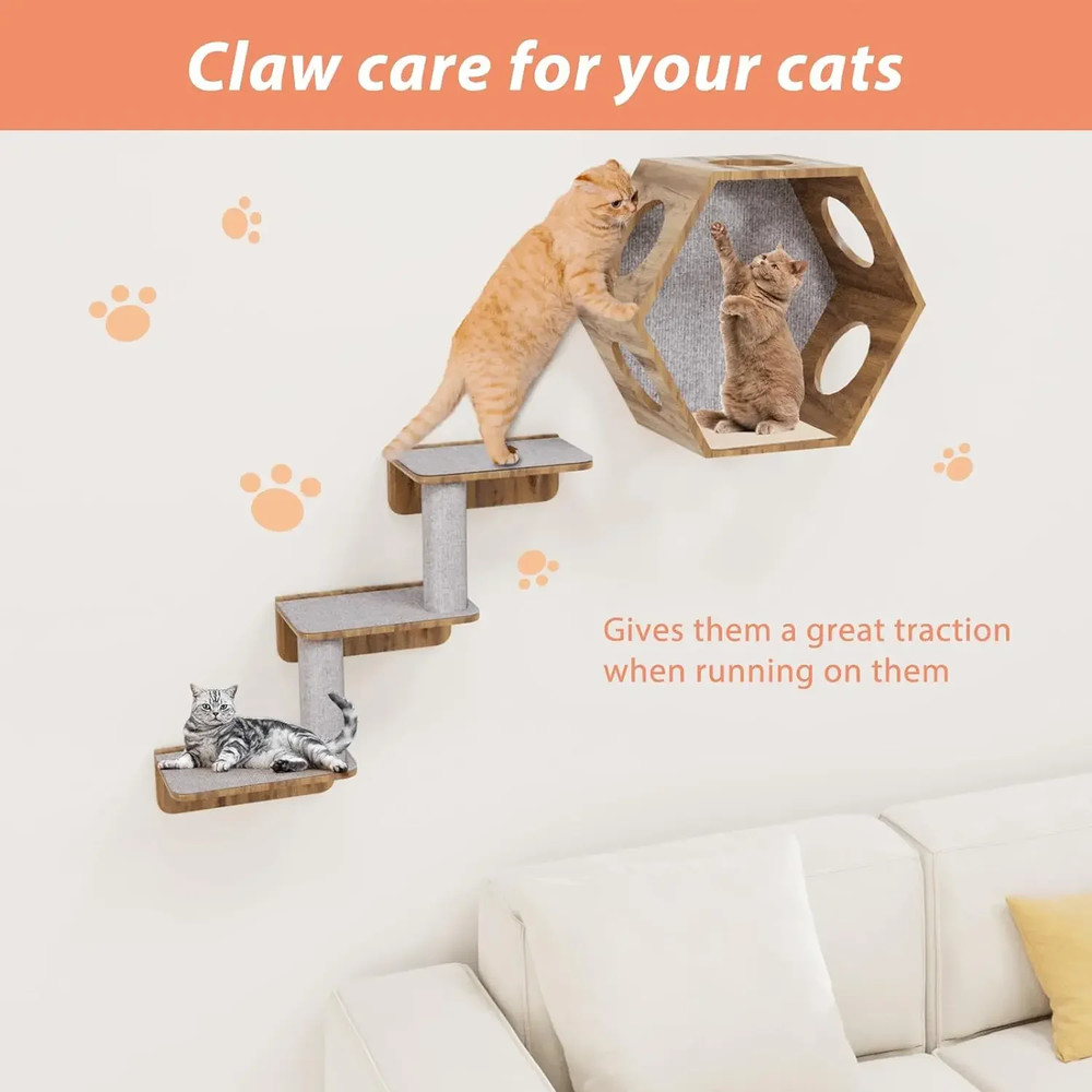 Self-Adhesive Cat Scratching Mat Trimmable Carpet, Furniture Protector Pad for Sofa, Couch, Wall, Anti-Scratch Cat Post