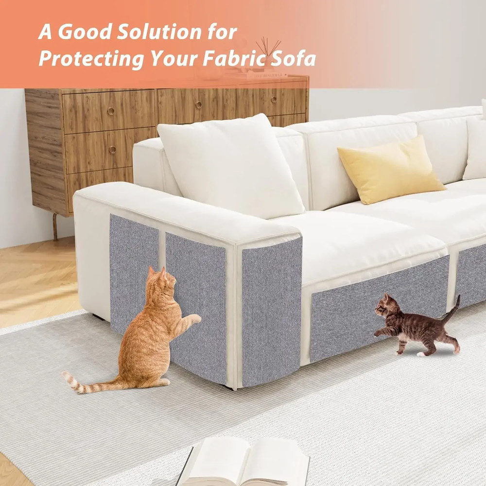 Self-Adhesive Cat Scratching Mat Trimmable Carpet, Furniture Protector Pad for Sofa, Couch, Wall, Anti-Scratch Cat Post