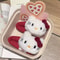 Hello Kitty Hair Clip With Red Bow Kawaii Anime Plush Headwear Cute Fashion Hairband Decoration For 2