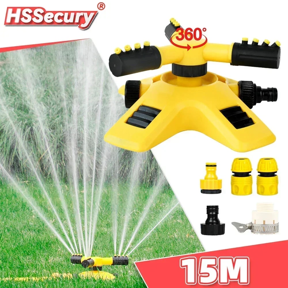 360 Degree Automatic Rotating Garden Lawn Sprinkler Large Area Coverage Water Sprayer For Yard Law 1