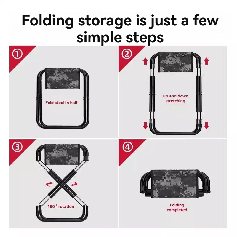 Folding Chairs Folding Stools Small Horse Shaped Beach Chairs Portable Outdoor Camping Handheld Fis 3