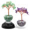 Crystal Money Tree, Glass Potted Plant with Natural Citrine, Amethyst & Chakra Quartz, Feng Shui Home Office Decor