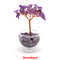 Crystal Money Tree, Glass Potted Plant with Natural Citrine, Amethyst & Chakra Quartz, Feng Shui Home Office Decor