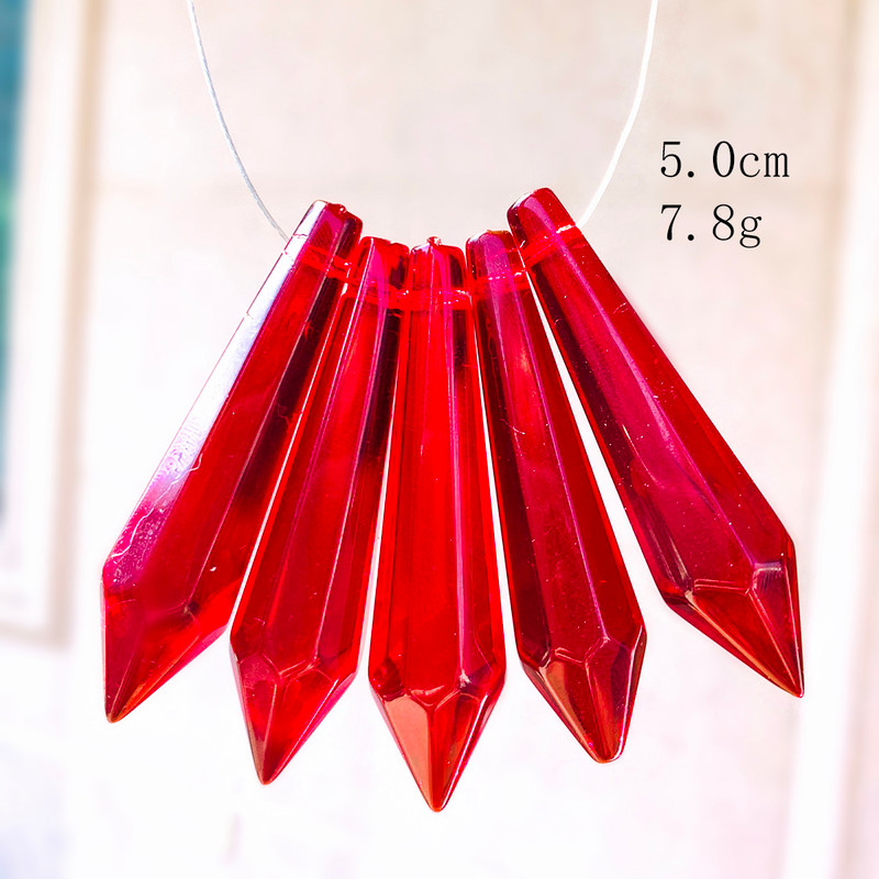 5PCS Crystal Pointed Beads, Chandelier Crystals, Lamp Prism Glass Bead Suncatcher for Windows Decor, DIY Hanging Pendant