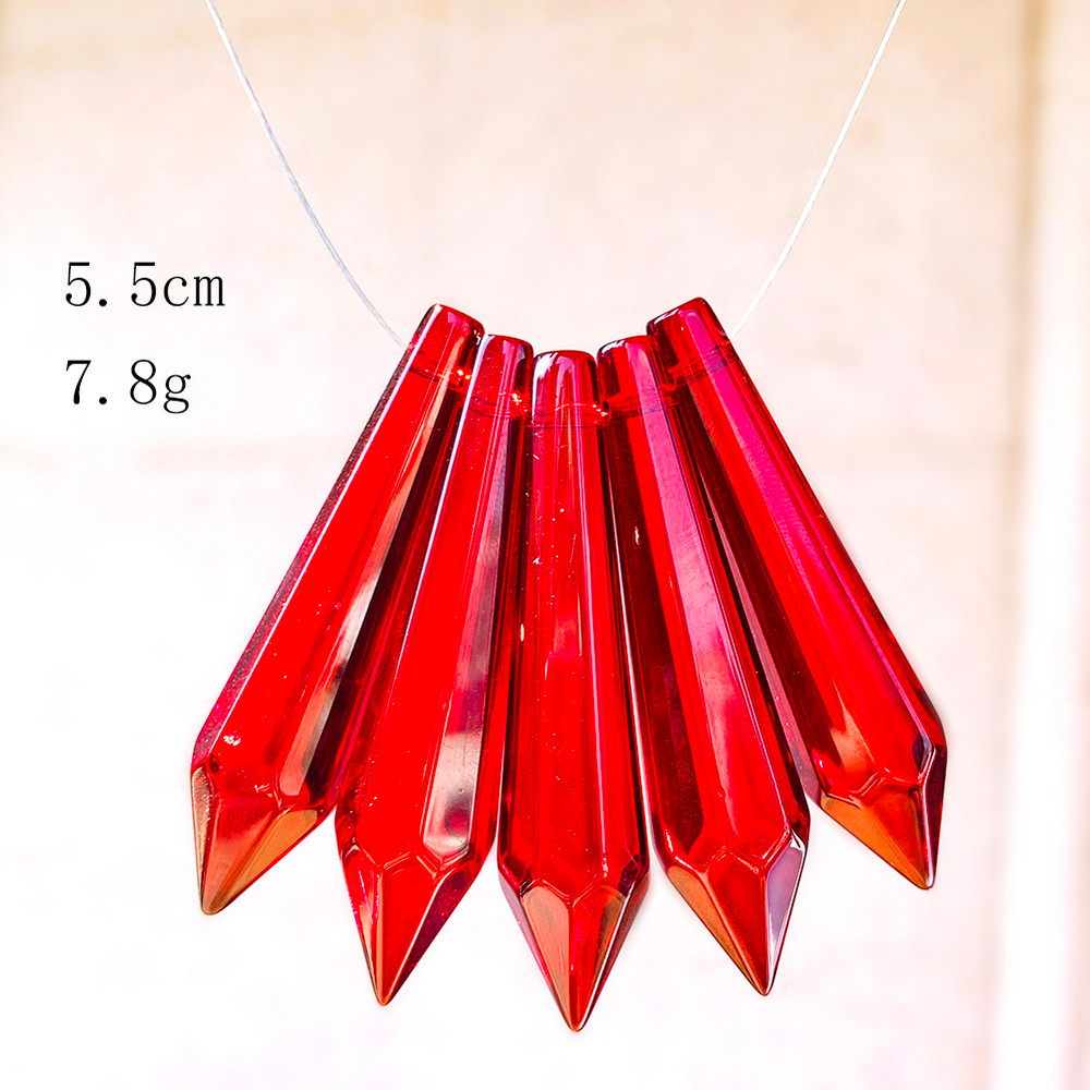 5PCS Crystal Pointed Beads, Chandelier Crystals, Lamp Prism Glass Bead Suncatcher for Windows Decor, DIY Hanging Pendant
