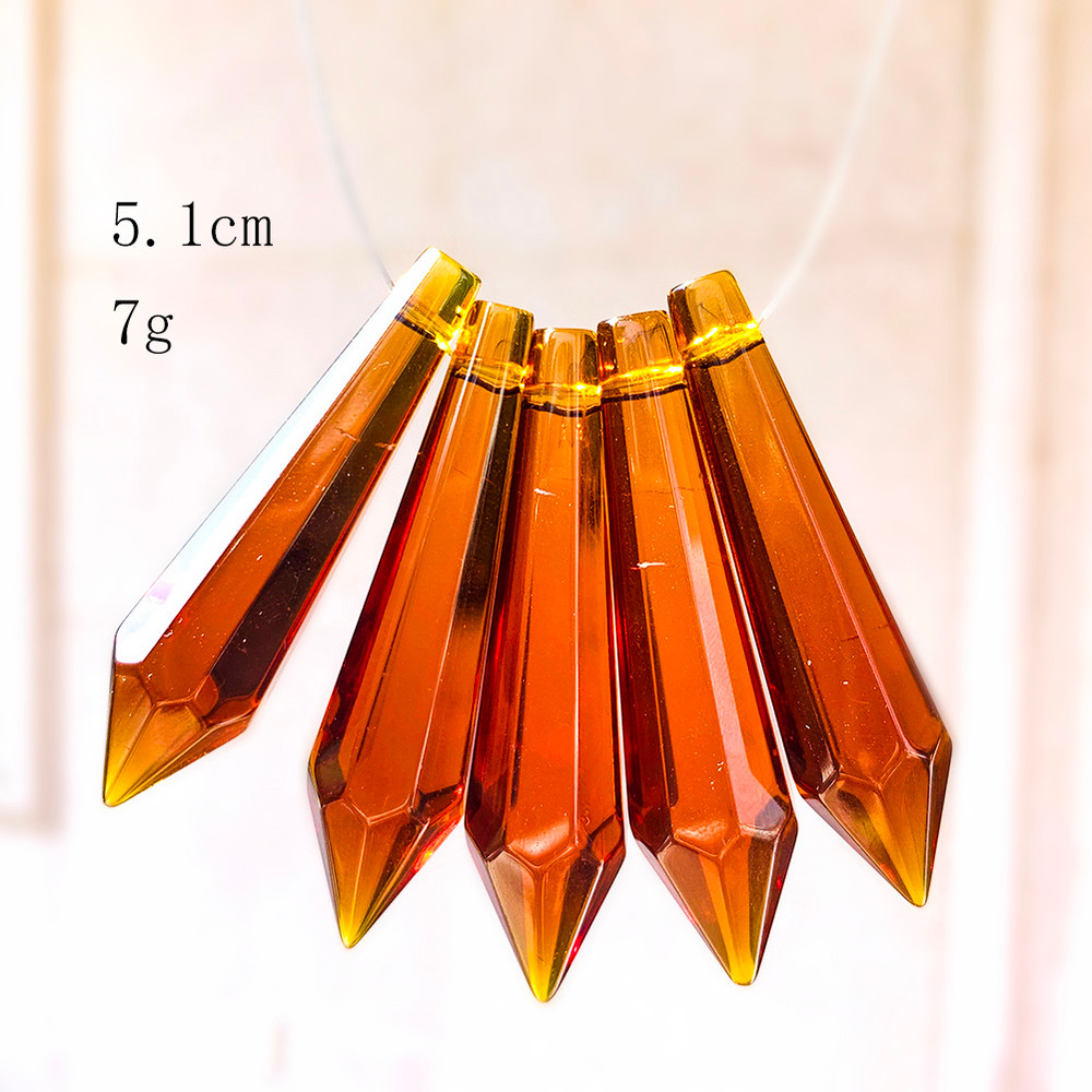 5PCS Crystal Pointed Beads, Chandelier Crystals, Lamp Prism Glass Bead Suncatcher for Windows Decor, DIY Hanging Pendant