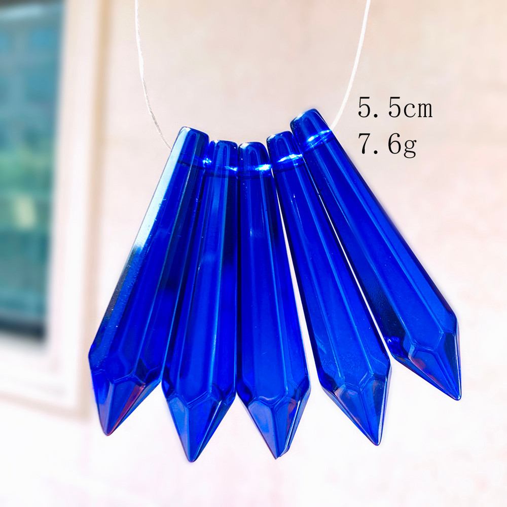 5PCS Crystal Pointed Beads, Chandelier Crystals, Lamp Prism Glass Bead Suncatcher for Windows Decor, DIY Hanging Pendant