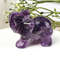 Hand Carved Gemstone Elephant Figurine – Natural Stone Amethyst Mini Animal Statue for Crystal Craft, Chakra Meditation
