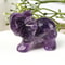 Hand Carved Gemstone Elephant Figurine – Natural Stone Amethyst Mini Animal Statue for Crystal Craft, Chakra Meditation