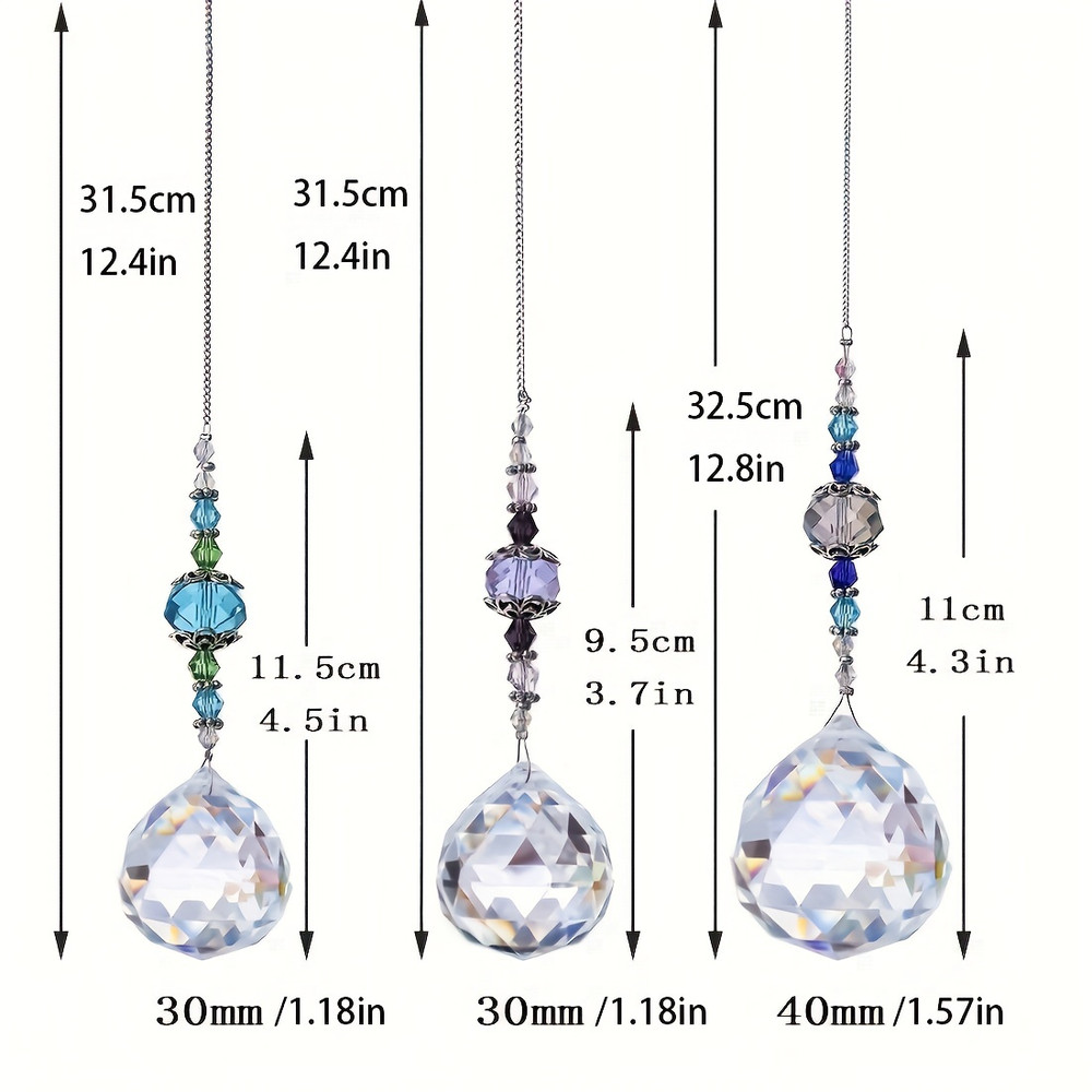 Clear Crystal Prism Suncatcher Ball, Rainbow Maker Window Yard Art Decor, Hanging Crystal Decor for Sunlight Reflections
