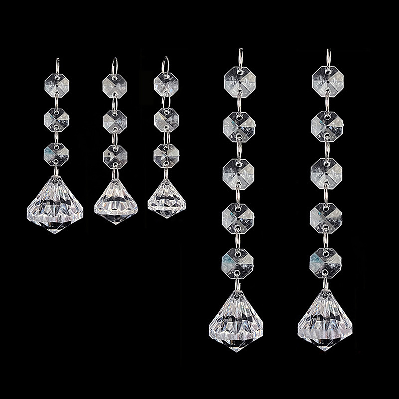 10pcs Acrylic Crystal Beads Pendant Garland, Elegant Wedding & Party Decor, Chandelier Hanging DIY Decor for Tables