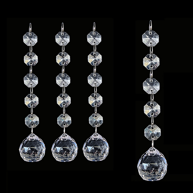 10pcs Acrylic Crystal Beads Pendant Garland, Elegant Wedding & Party Decor, Chandelier Hanging DIY Decor for Tables