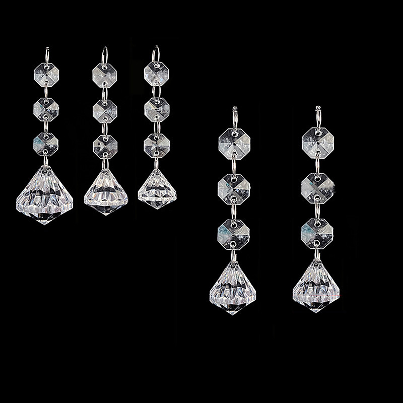 10pcs Acrylic Crystal Beads Pendant Garland, Elegant Wedding & Party Decor, Chandelier Hanging DIY Decor for Tables