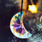 50mm Rainbow Moon Crystal Suncatcher, Shui Crescent Glass Prism for Sunlight Collection, Chandelier Pendant & Home Decor