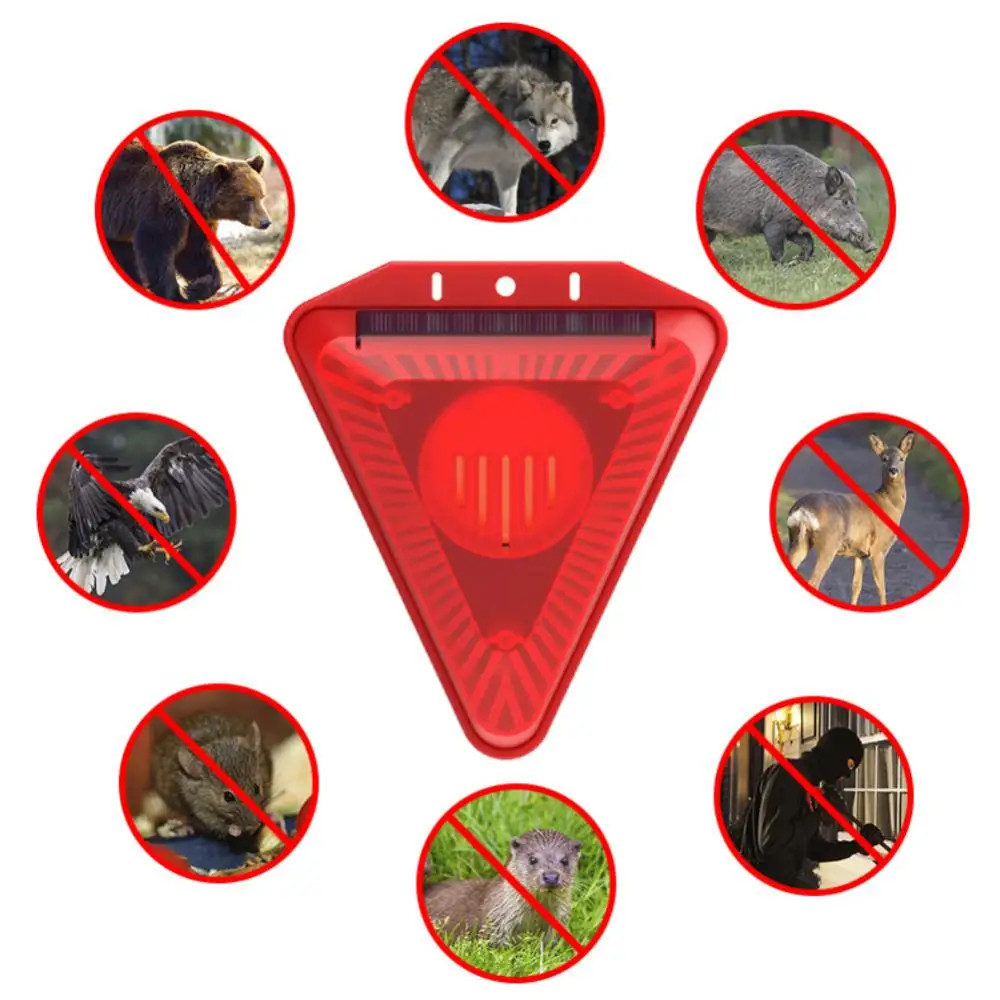 Solar Alarm Lamp Siren Wireless Motion Sensor Outdoor Waterproof 129dB Alarm Light Drive Away Wolf  5