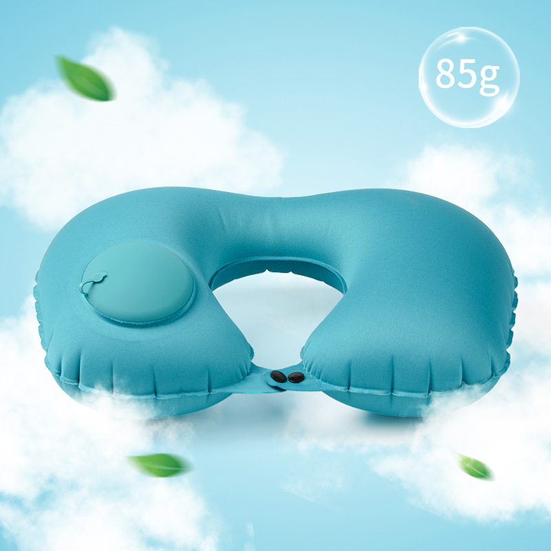 UShape Travel Pillow For Airplane Car  Outdoor Portable Foldable  FastInflating Comfort Pillow 0